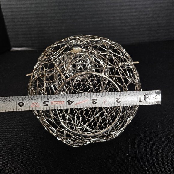 Silvertone Metal Wire Wrapped Tabletop Snowman Christmas Decor, 10 Inches Tall - Picture 9 of 9